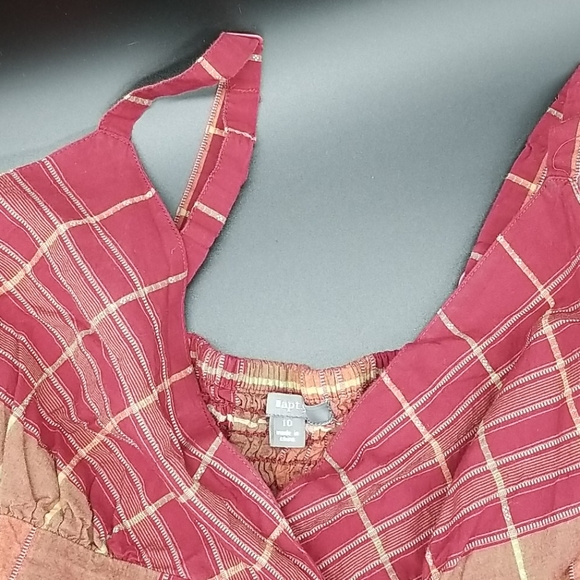 Apt. 9 Size 10 Red, Orange and Brown Plaid Adjustable Straps Midi Dress - Picture 5 of 8